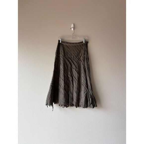 ideology y2k moss green ruffle fairy a-line maxi skirt - Picture 1 of 6